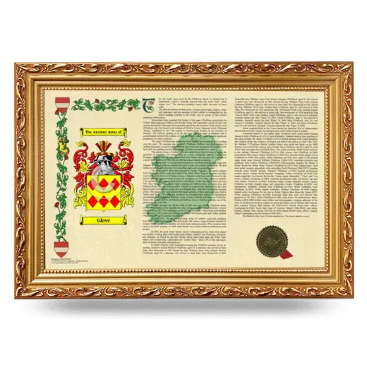 Glave Armorial Landscape Framed - Gold
