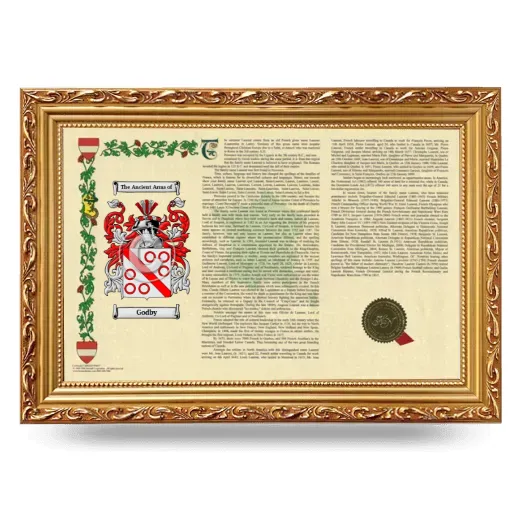 Godby Armorial Landscape Framed - Gold