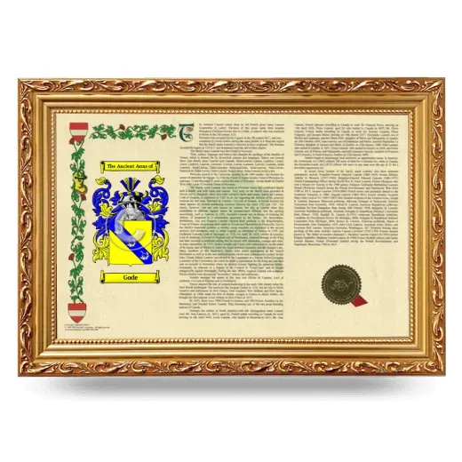 Gode Armorial Landscape Framed - Gold