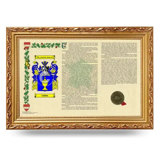 Godon Armorial Landscape Framed - Gold