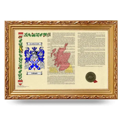 Golomb Armorial Landscape Framed - Gold