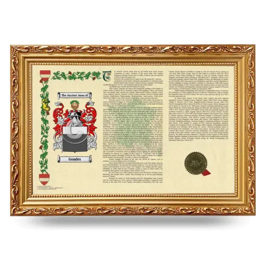 Gondes Armorial Landscape Framed - Gold