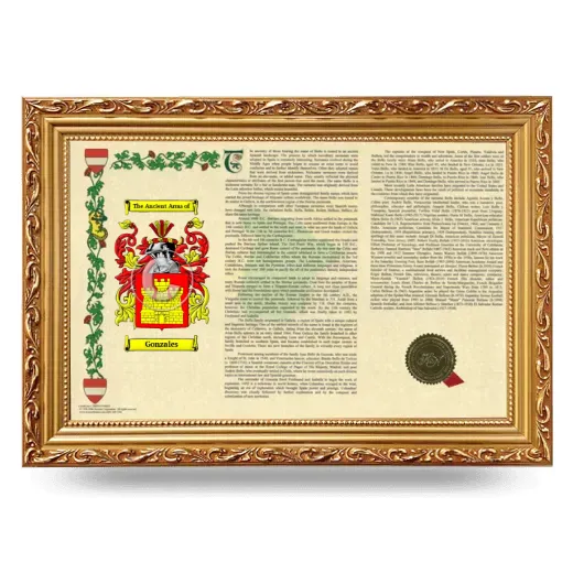 Gonzales Armorial Landscape Framed - Gold