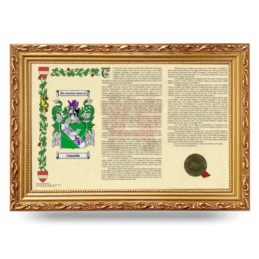 Gonzalo Armorial Landscape Framed - Gold