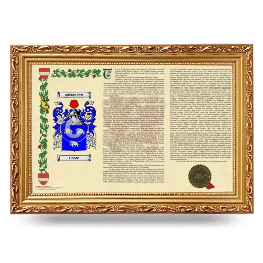 Goose Armorial Landscape Framed - Gold