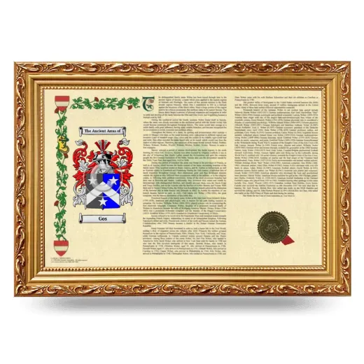 Gos Armorial Landscape Framed - Gold