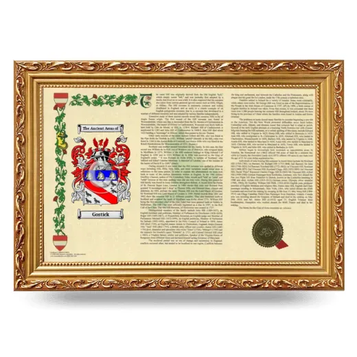Gostick Armorial Landscape Framed - Gold