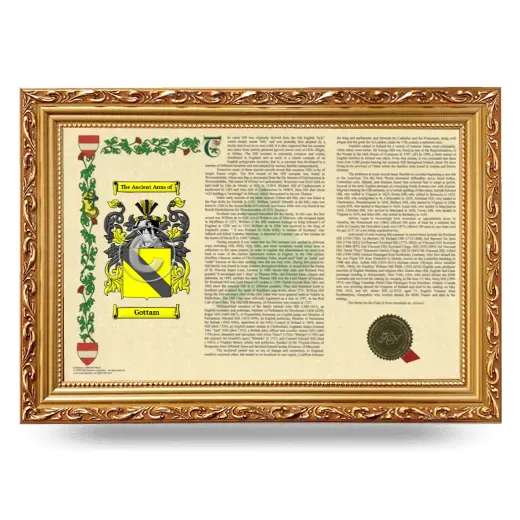 Gottam Armorial Landscape Framed - Gold