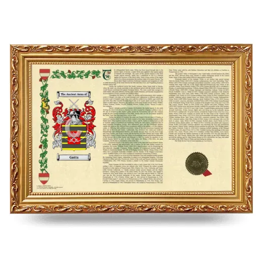 Gotts Armorial Landscape Framed - Gold