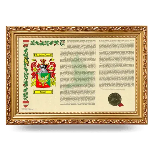 Graan Armorial Landscape Framed - Gold