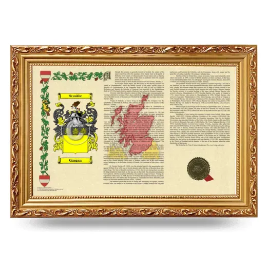 Gragan Armorial Landscape Framed - Gold
