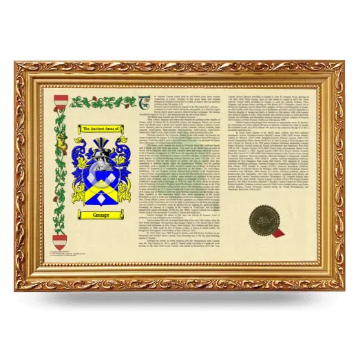 Grange Armorial Landscape Framed - Gold
