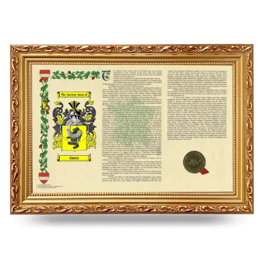 Gratz Armorial Landscape Framed - Gold