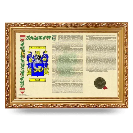 Grauf Armorial Landscape Framed - Gold