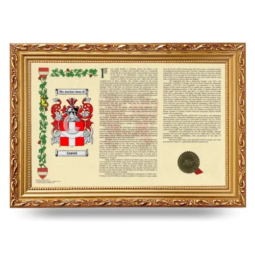 Gravel Armorial Landscape Framed - Gold