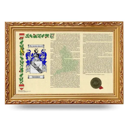 Greenhow Armorial Landscape Framed - Gold
