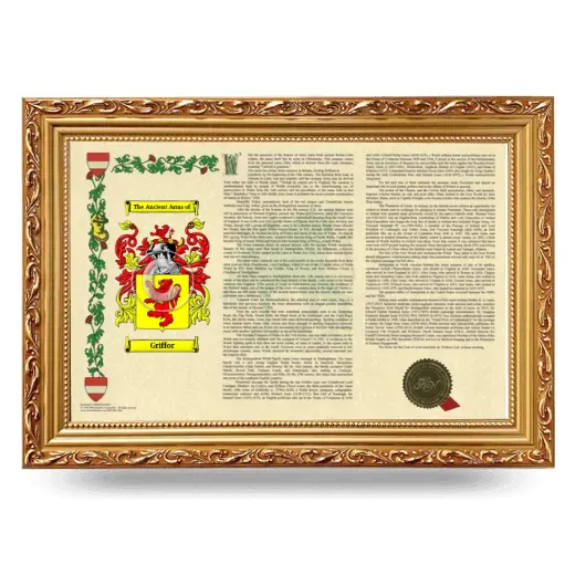 Griffor Armorial Landscape Framed - Gold