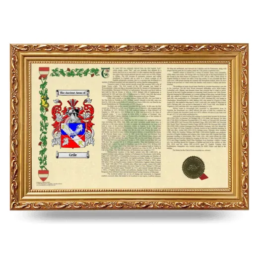 Grile Armorial Landscape Framed - Gold