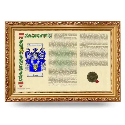 Grison Armorial Landscape Framed - Gold