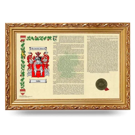 Gritz Armorial Landscape Framed - Gold