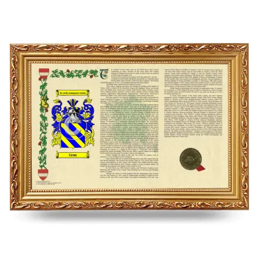 Gron Armorial Landscape Framed - Gold