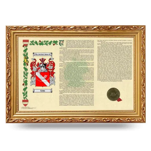 Gron Armorial Landscape Framed - Gold