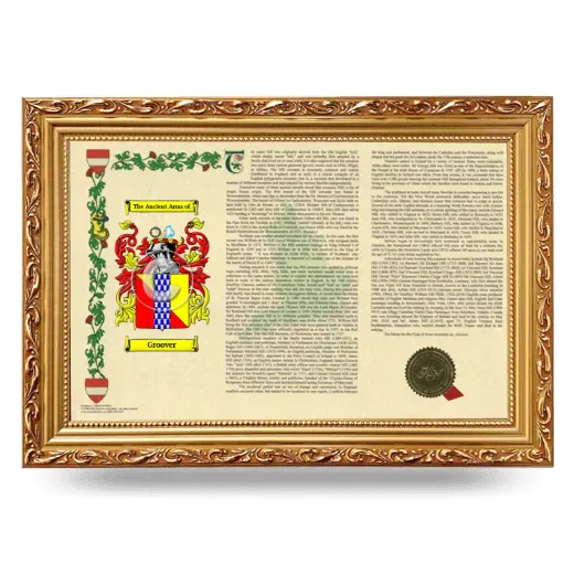 Groover Armorial Landscape Framed - Gold