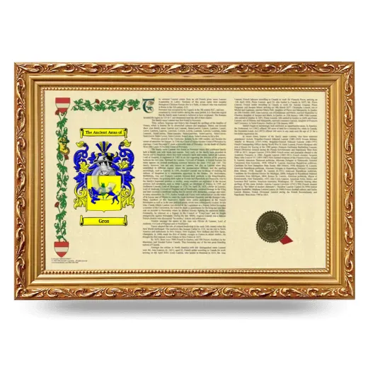 Gros Armorial Landscape Framed - Gold