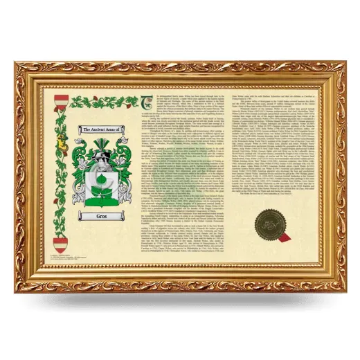 Gros Armorial Landscape Framed - Gold