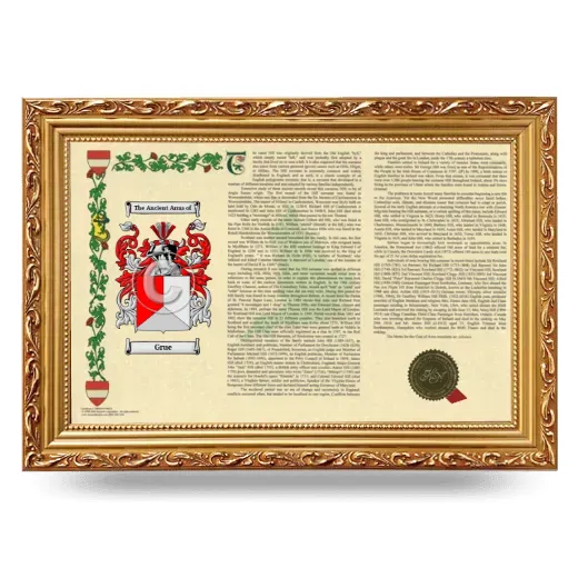 Grue Armorial Landscape Framed - Gold