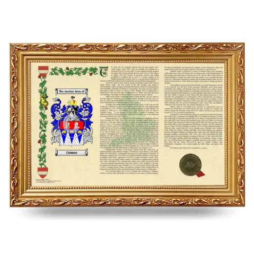 Grume Armorial Landscape Framed - Gold