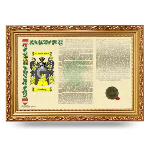 Grunberg Armorial Landscape Framed - Gold
