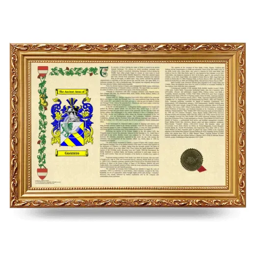 Guerrero Armorial Landscape Framed - Gold