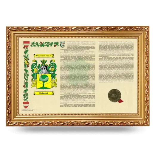 Guimont Armorial Landscape Framed - Gold