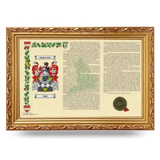 Guit Armorial Landscape Framed - Gold