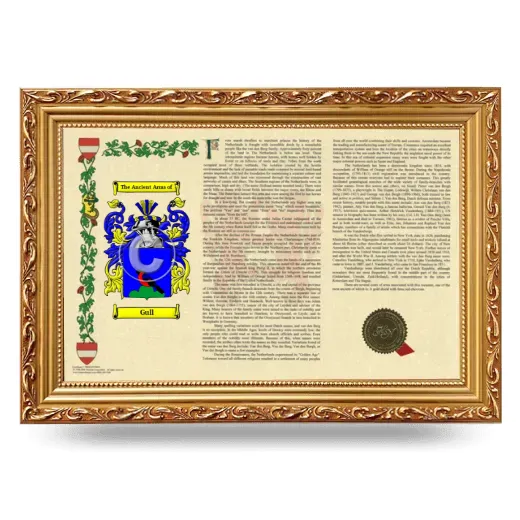 Gull Armorial Landscape Framed - Gold
