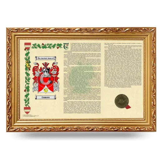 Gumers Armorial Landscape Framed - Gold