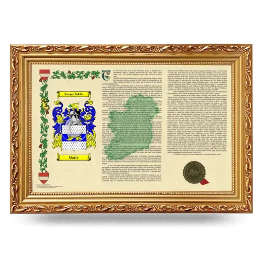Gurty Armorial Landscape Framed - Gold