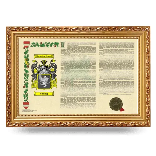 Gutting Armorial Landscape Framed - Gold