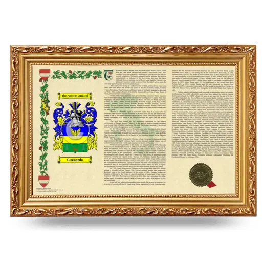 Guzzardo Armorial Landscape Framed - Gold