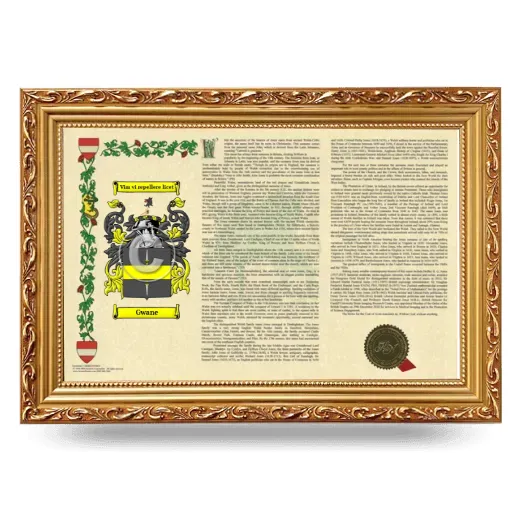 Gwane Armorial Landscape Framed - Gold