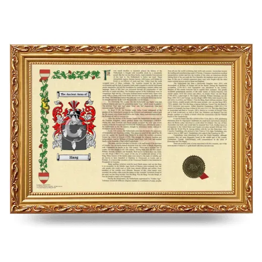Haag Armorial Landscape Framed - Gold