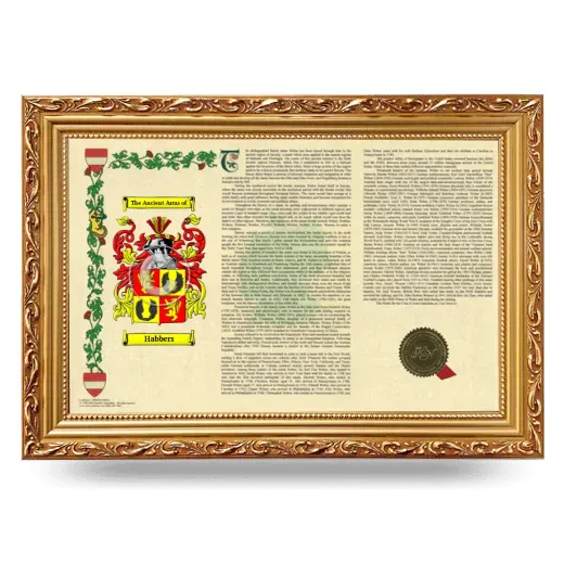 Habbers Armorial Landscape Framed - Gold