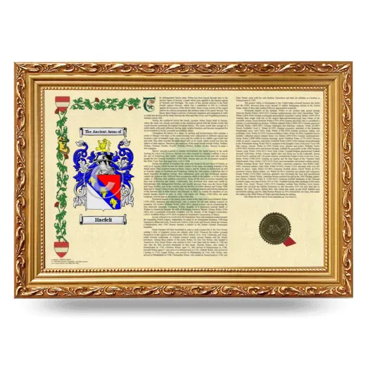 Haefeli Armorial Landscape Framed - Gold