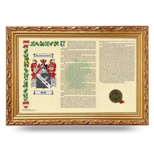 Haidt Armorial Landscape Framed - Gold