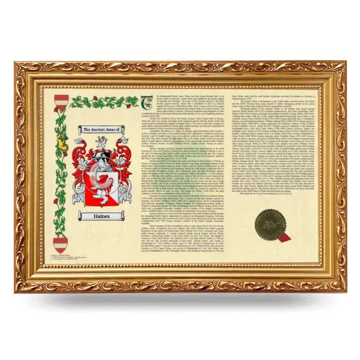 Haines Armorial Landscape Framed - Gold