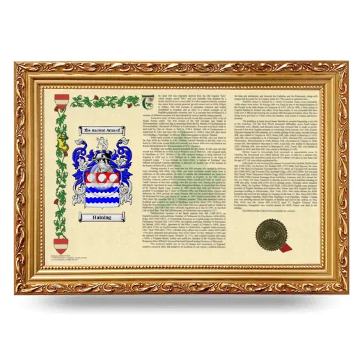 Haining Armorial Landscape Framed - Gold