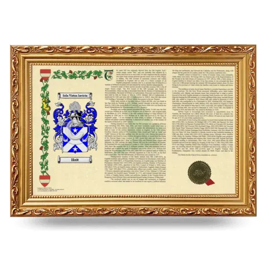 Hait Armorial Landscape Framed - Gold