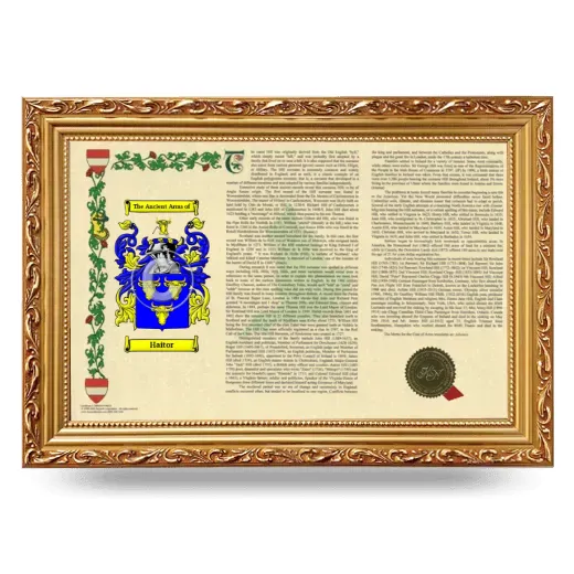 Haitor Armorial Landscape Framed - Gold