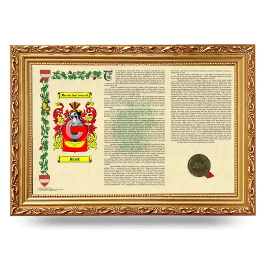Hajek Armorial Landscape Framed - Gold